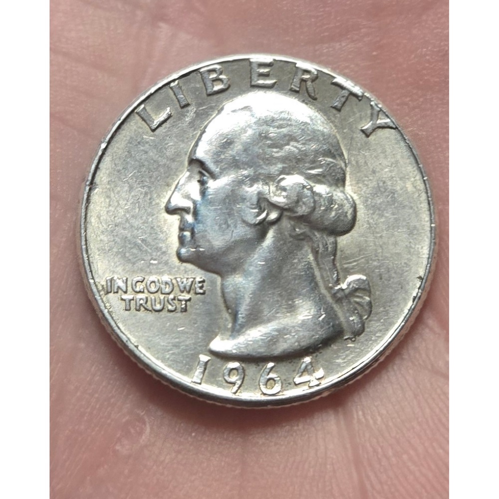1964 Washington Quarter Dollar 90% Silver US Mint Coin George Washington Eagle